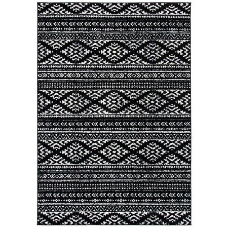 Safavieh 3 x 5 ft. Tulum 200 Power Loomed Rectangle RugBlack & Ivory TUL272Z-3